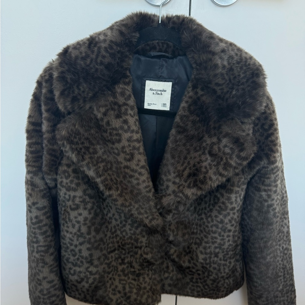 Abercrombie & Fitch Brown Faux Fur Jacket